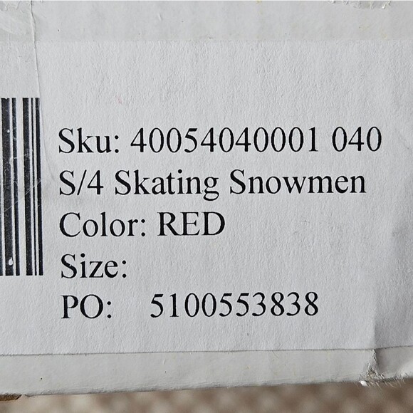 Coldwater Creek Vintage Set of4 Skating Snowmen Christmas Figurine Decorations - Picture 10 of 11